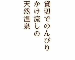 貸切でのんびり、かけ流しの天然温泉
